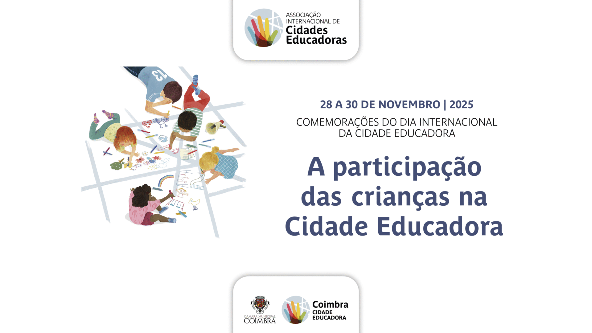 Município de Coimbra assinala Dia Internacional da Cidade Educadora de 28 a 30 de novembro