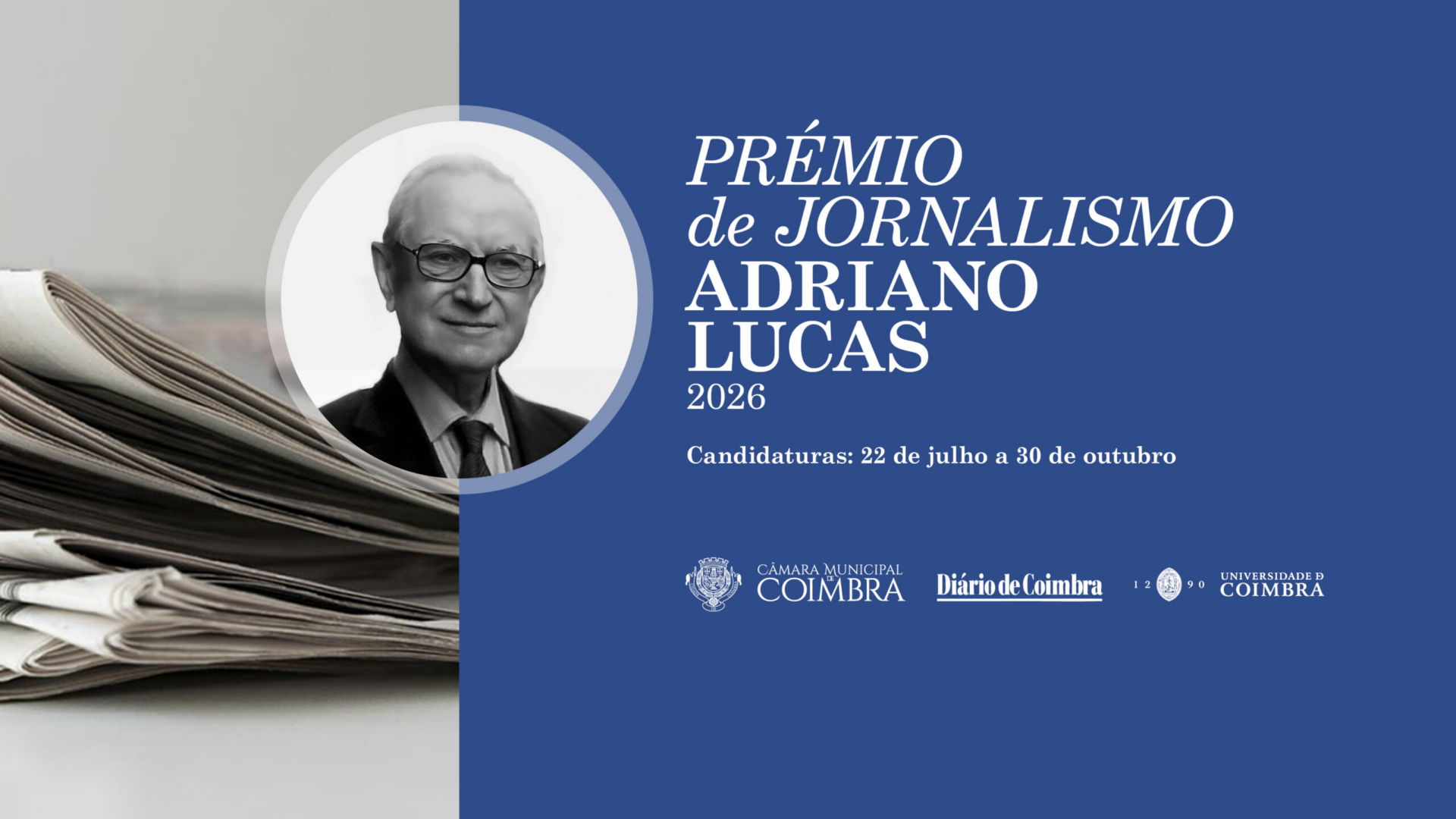 Prémio de Jornalismo Adriano Lucas recebe candidaturas entre 22 de julho e 30 de outubro